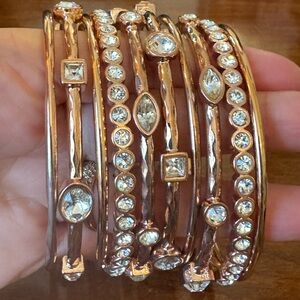 R.J. Graziano Rose Gold Platted Bangle Set of 10